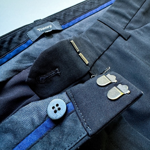 THEORY Custom Max 2 Stretch Wool Blend Trouser Pants Black Size 10 - Picture 11 of 13